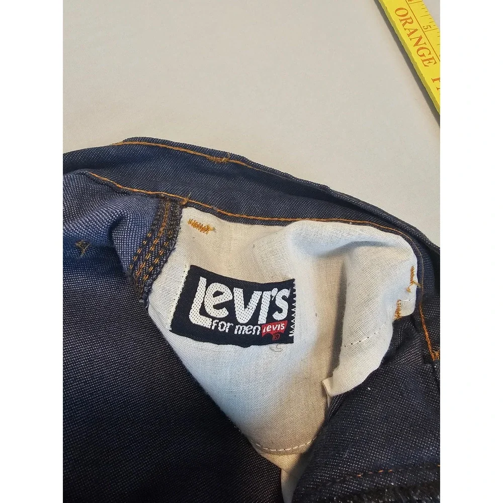 Vintage 60's Levis For Men Orange Tab Denim Shorts Dark Wash Indigo 35 Waist